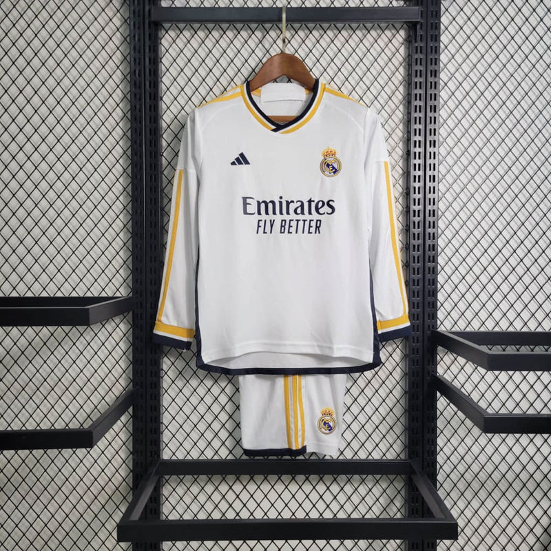 Conjunto infantil Real Madrid Home Manga Larga 23/24