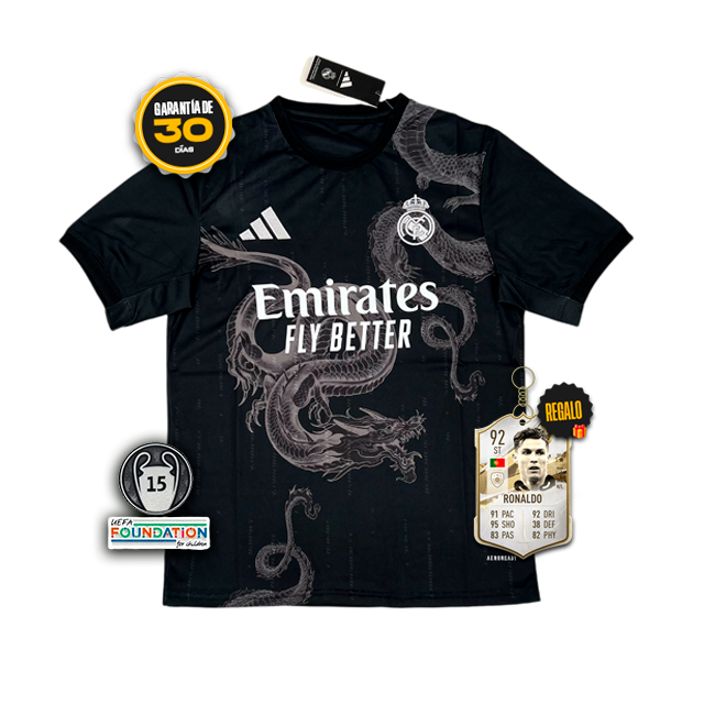 Camiseta Real Madrid ESPECIAL Black Dragon 2024/25 + 5 REGALOS 🎁