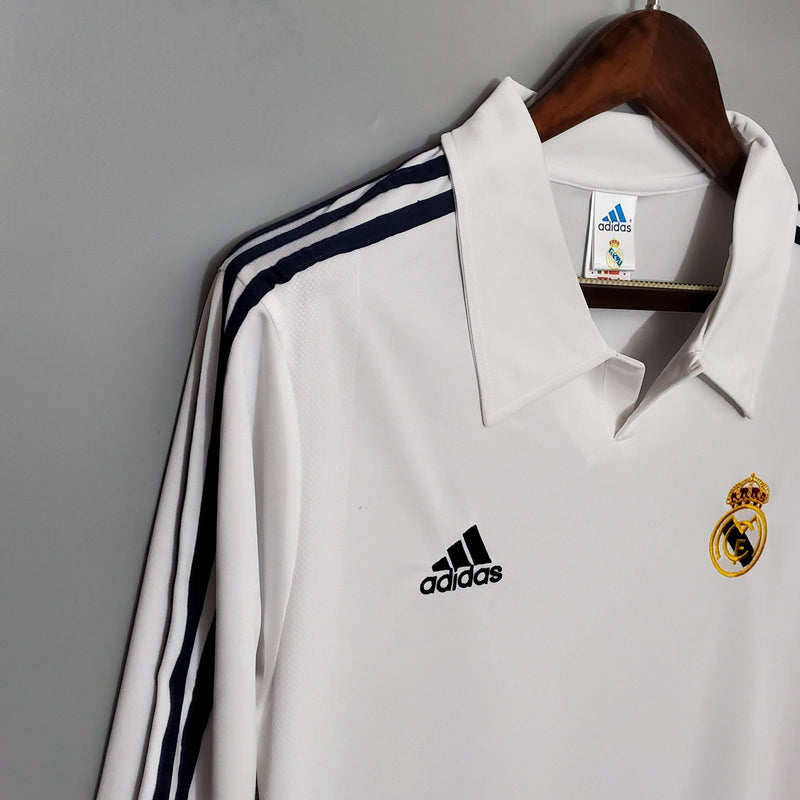 Camiseta Retro Real Madrid Manga Larga 01/02