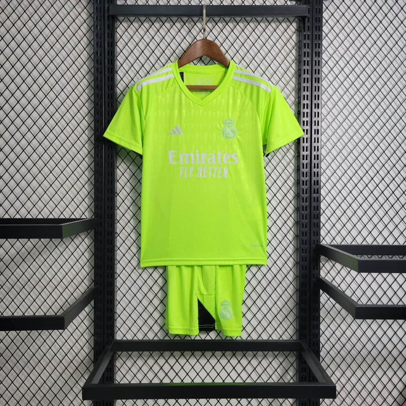 Conjunto infantil Real Madrid Portero Verde Neón 23/24