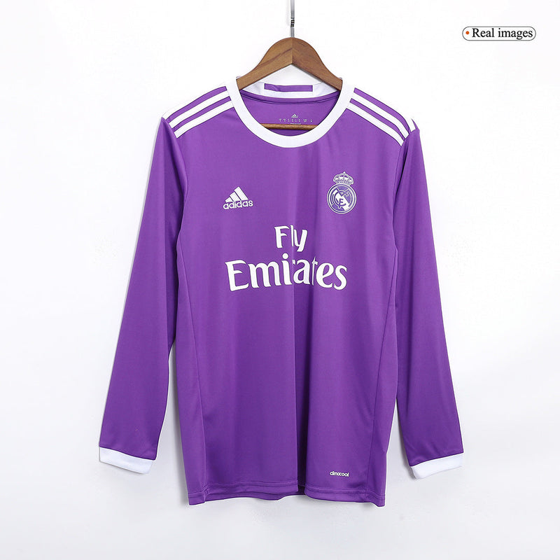 Camiseta Retro Real Madrid Manga Larga Away  2016/17 + 🎁 5 Regalos