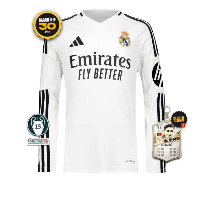 Camiseta Real Madrid HOME 24/25 MANGA LARGA + 5 REGALOS 🎁