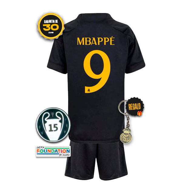 Conjunto infantil Real Madrid Third 23/24 MBAPPÉ 9 + 5 REGALOS 🎁