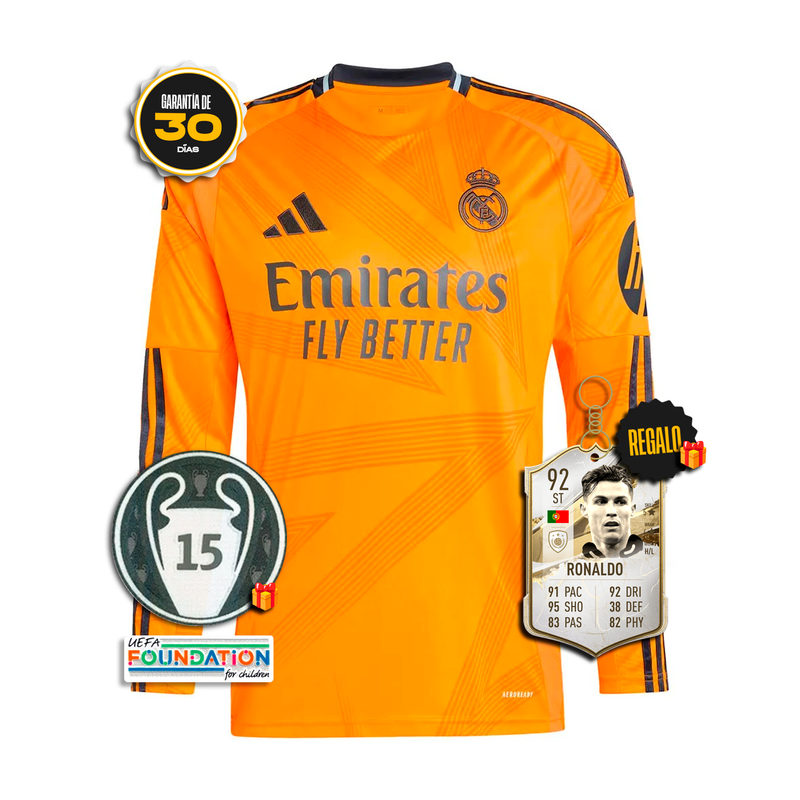 Camiseta Real Madrid AWAY 24/25 MANGA LARGA + 5 REGALOS 🎁